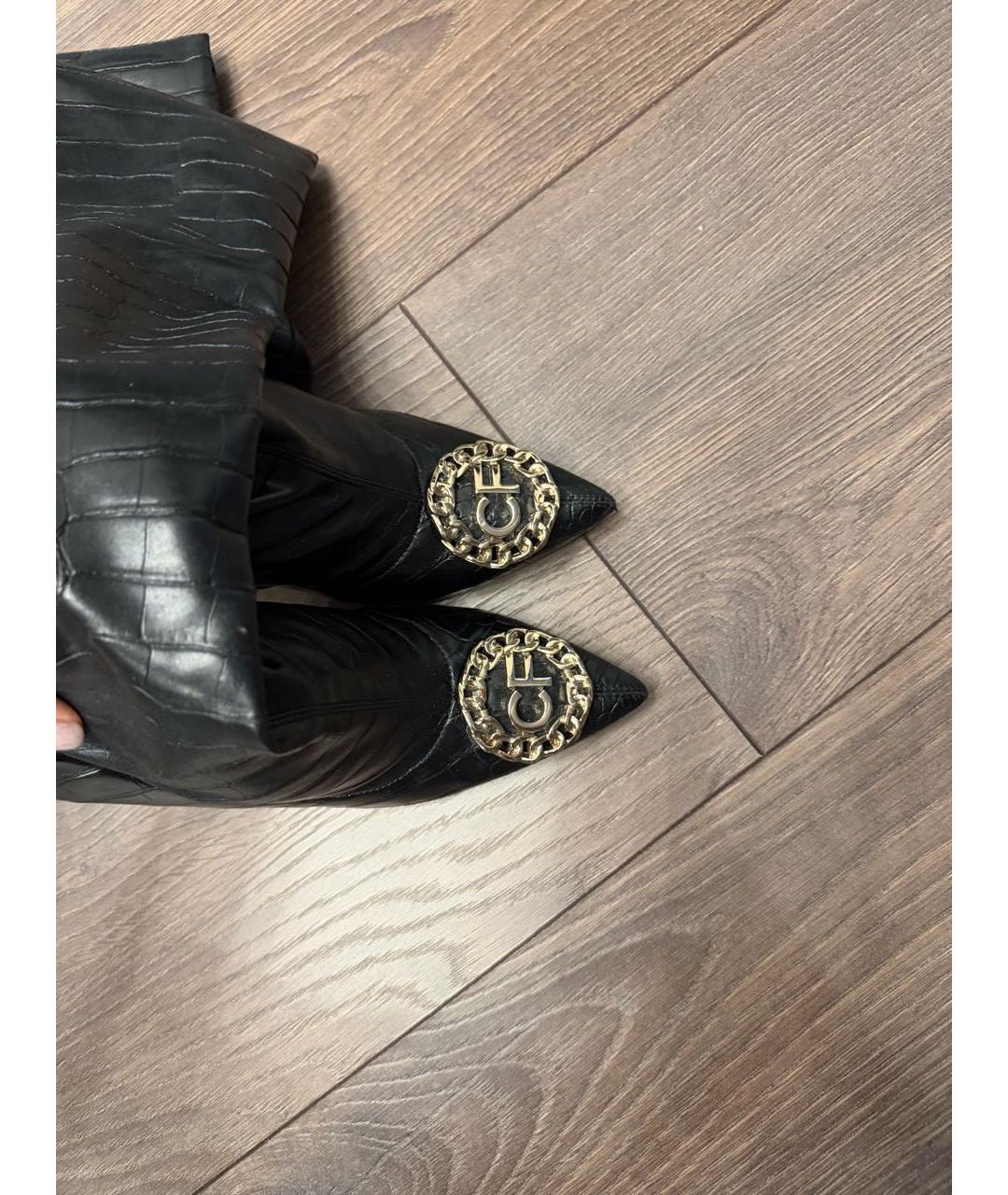 CHIARA FERRAGNI Черные ботфорты из искусственной кожи, фото 3