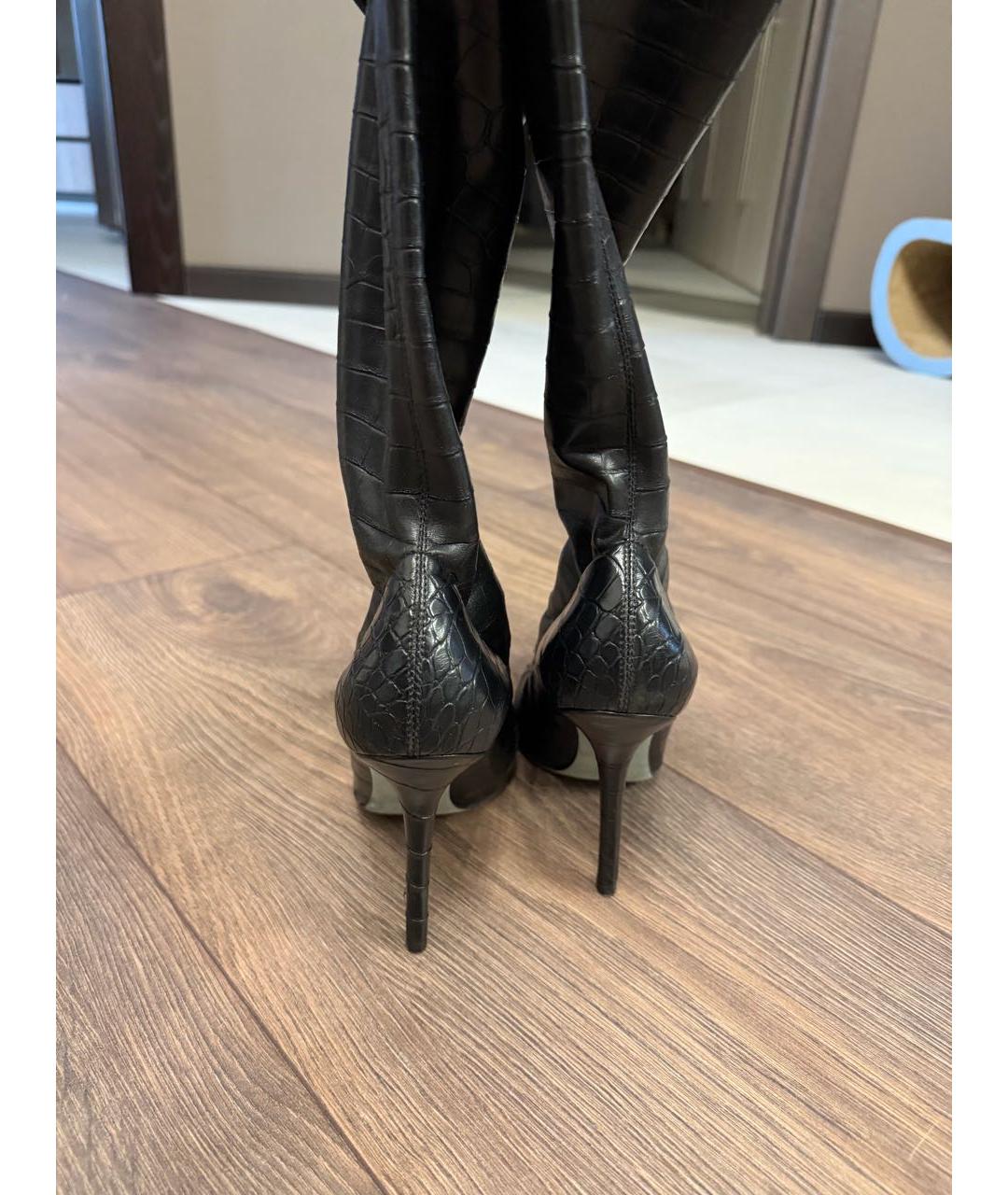 CHIARA FERRAGNI Черные ботфорты из искусственной кожи, фото 4