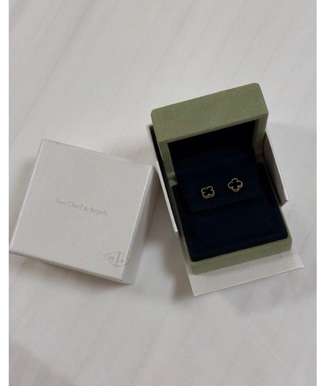 VAN CLEEF & ARPELS Черные серьги из желтого золота, фото 2