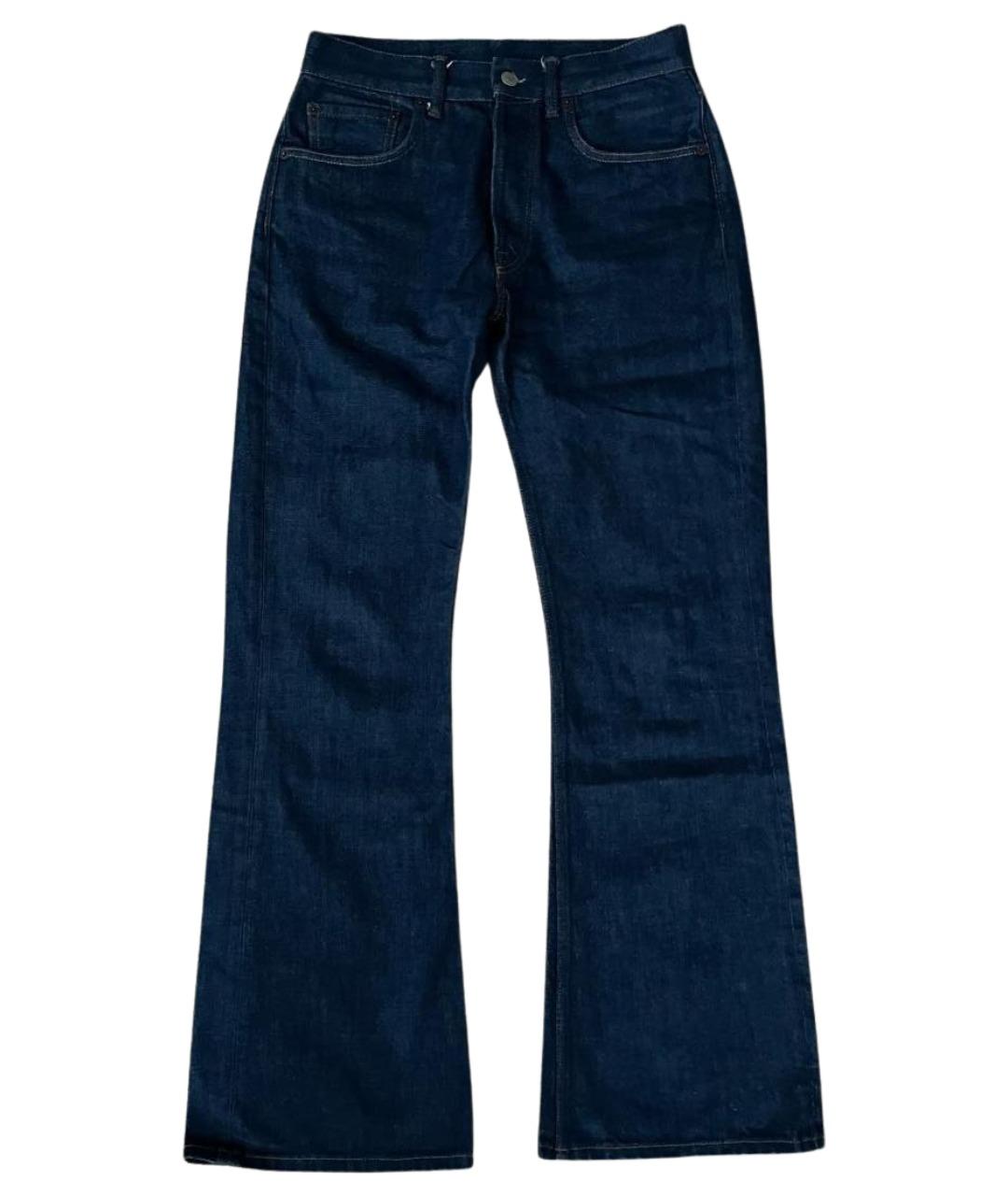 ACNE STUDIOS Темно-синие хлопковые прямые джинсы, фото 1