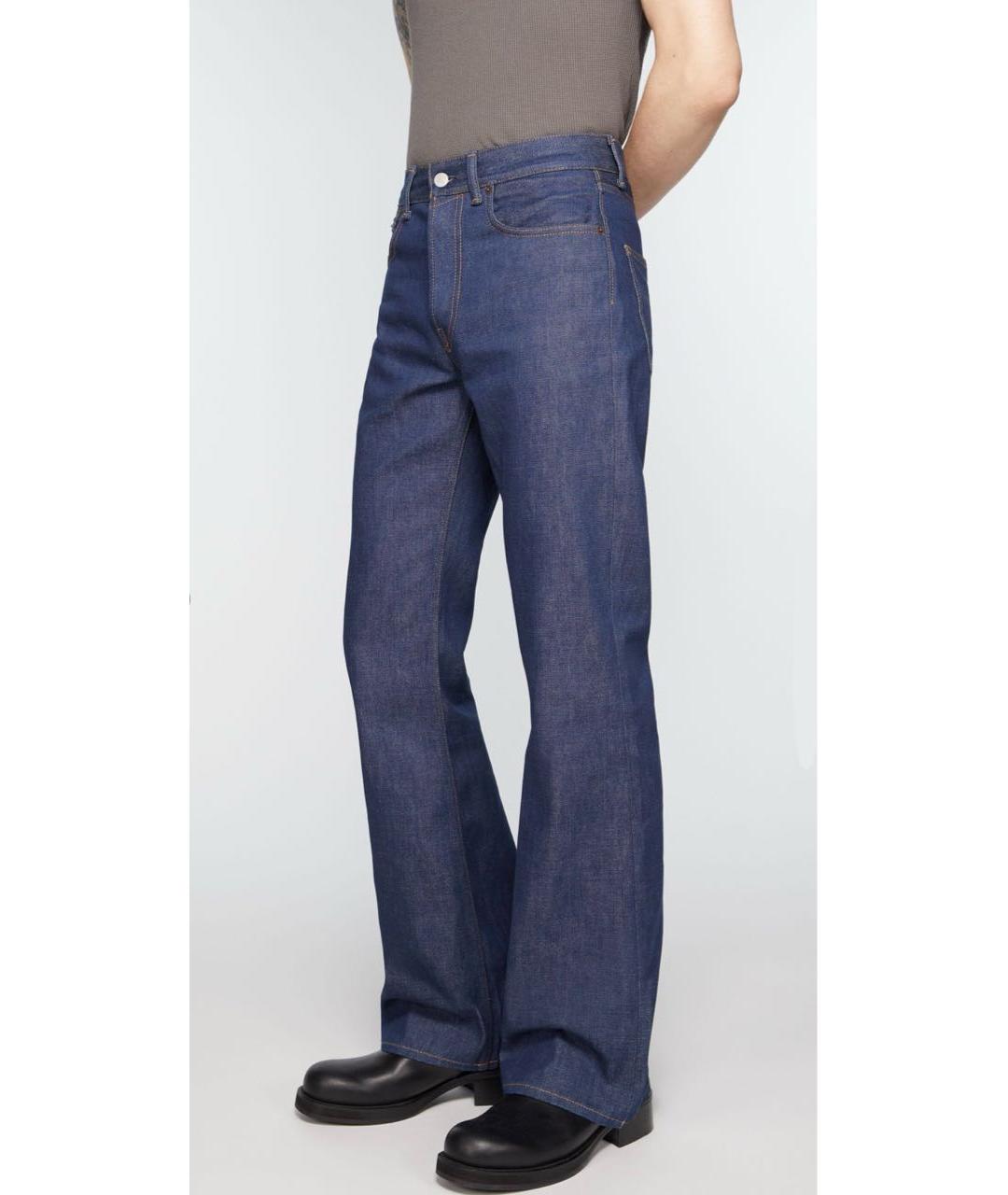 ACNE STUDIOS Темно-синие хлопковые прямые джинсы, фото 6