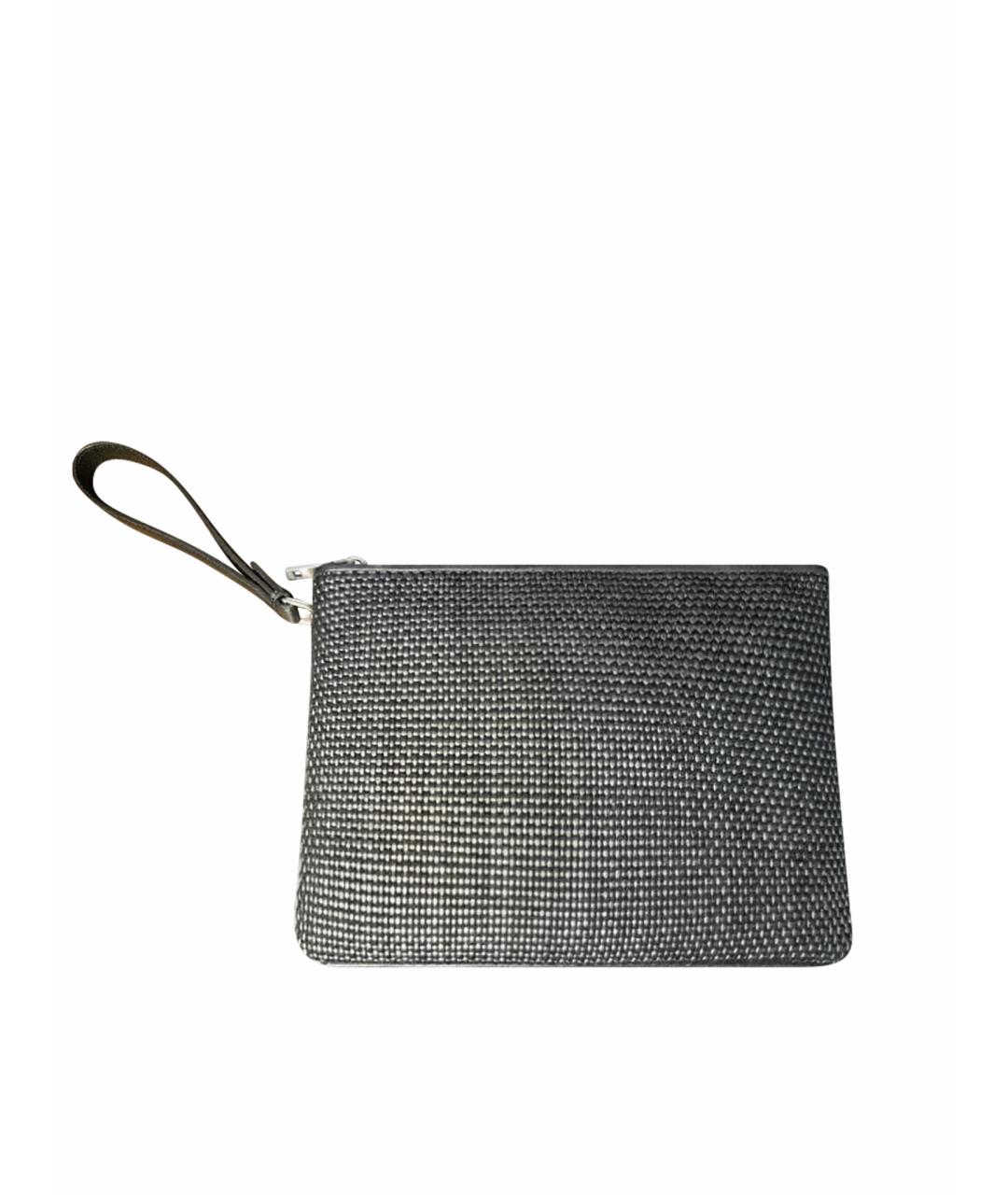 ZEGNA Черная кожаная барсетка, фото 1