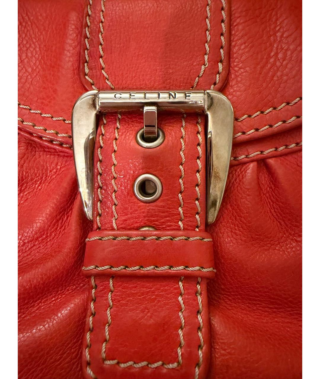 CELINE Красная кожаная сумка через плечо, фото 2