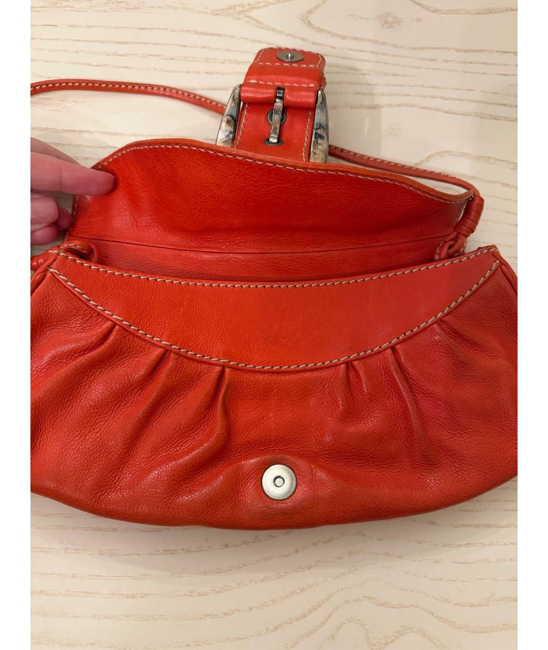CELINE Красная кожаная сумка через плечо, фото 7