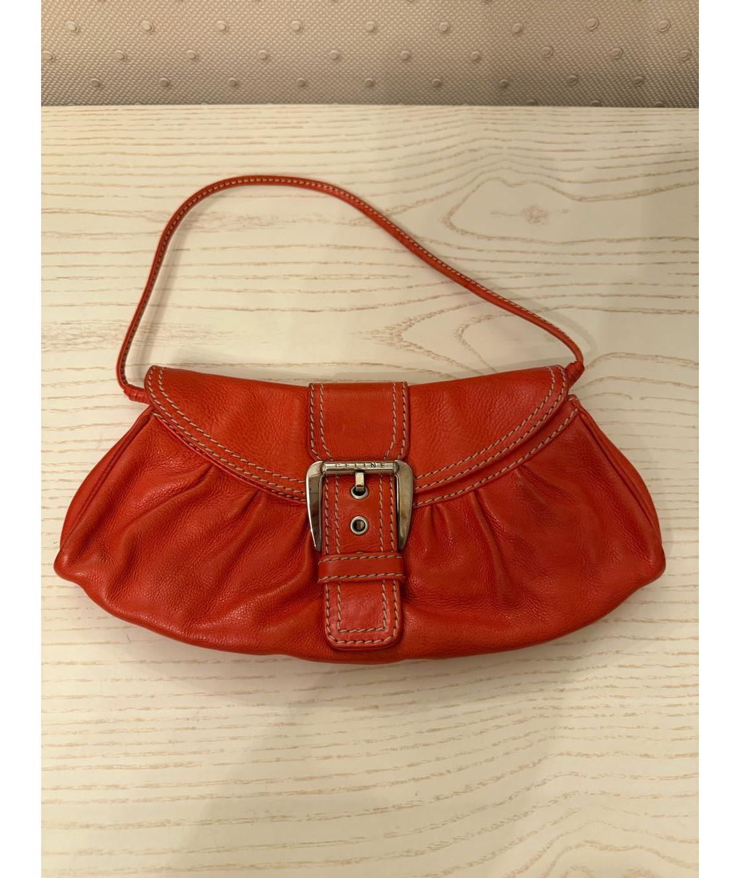 CELINE Красная кожаная сумка через плечо, фото 9