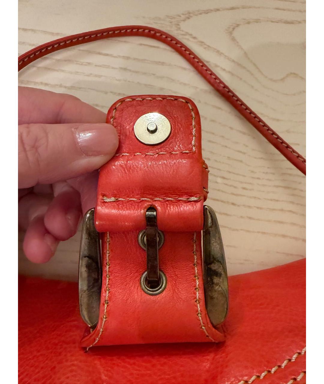 CELINE Красная кожаная сумка через плечо, фото 3