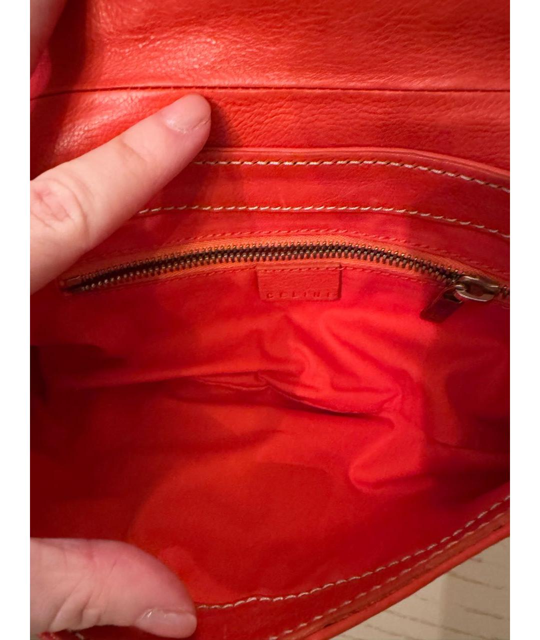 CELINE Красная кожаная сумка через плечо, фото 6
