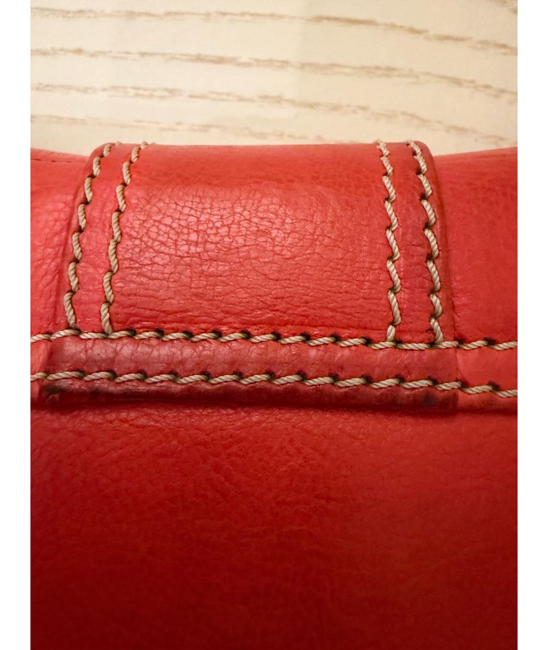 CELINE Красная кожаная сумка через плечо, фото 4