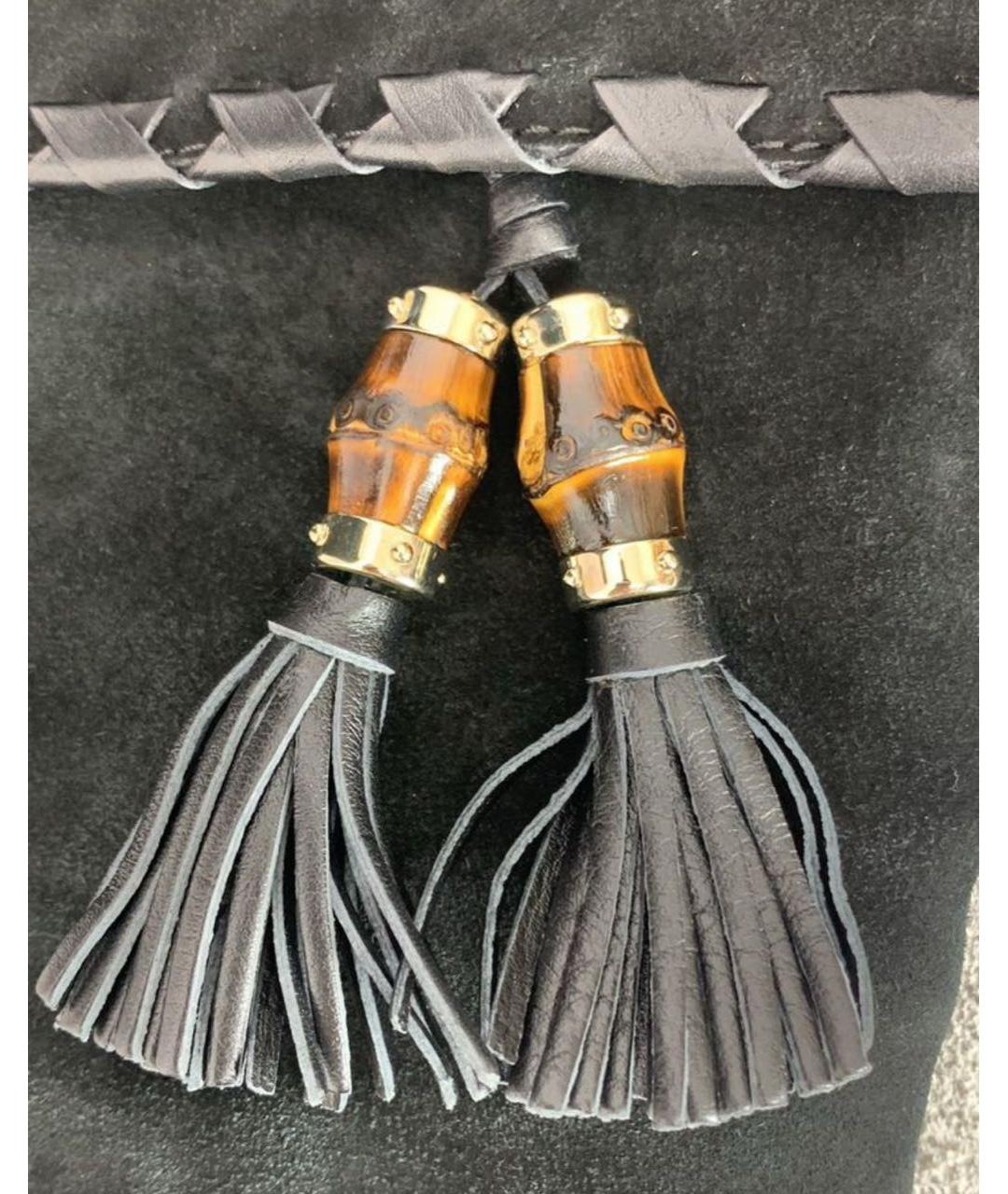 GUCCI Черные замшевые сапоги, фото 5