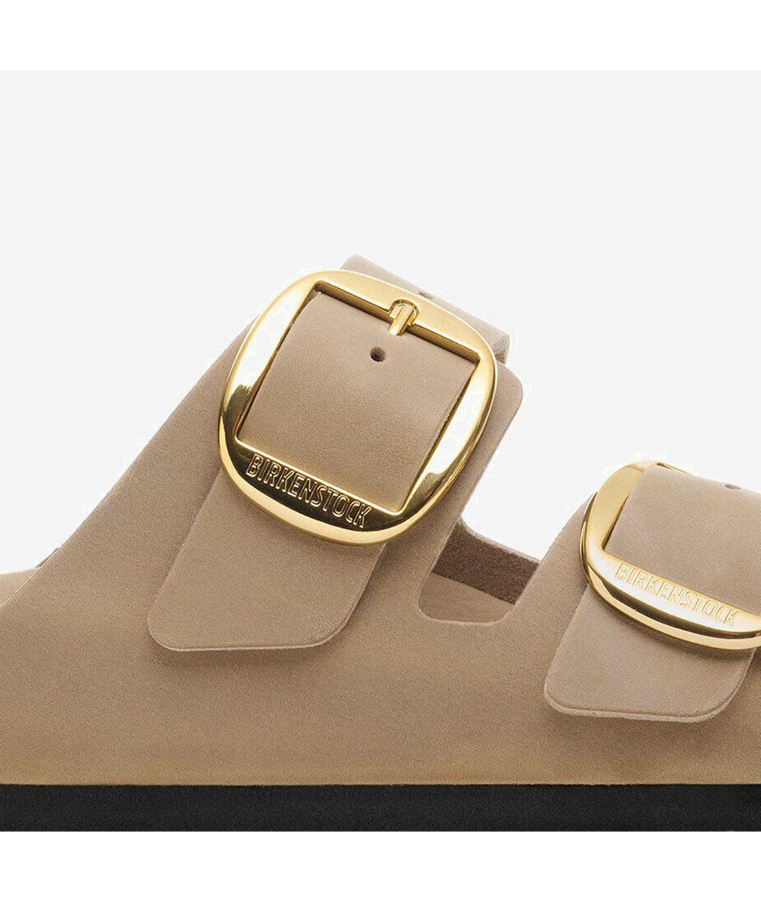 BIRKENSTOCK Бежевые кожаные шлепанцы, фото 5