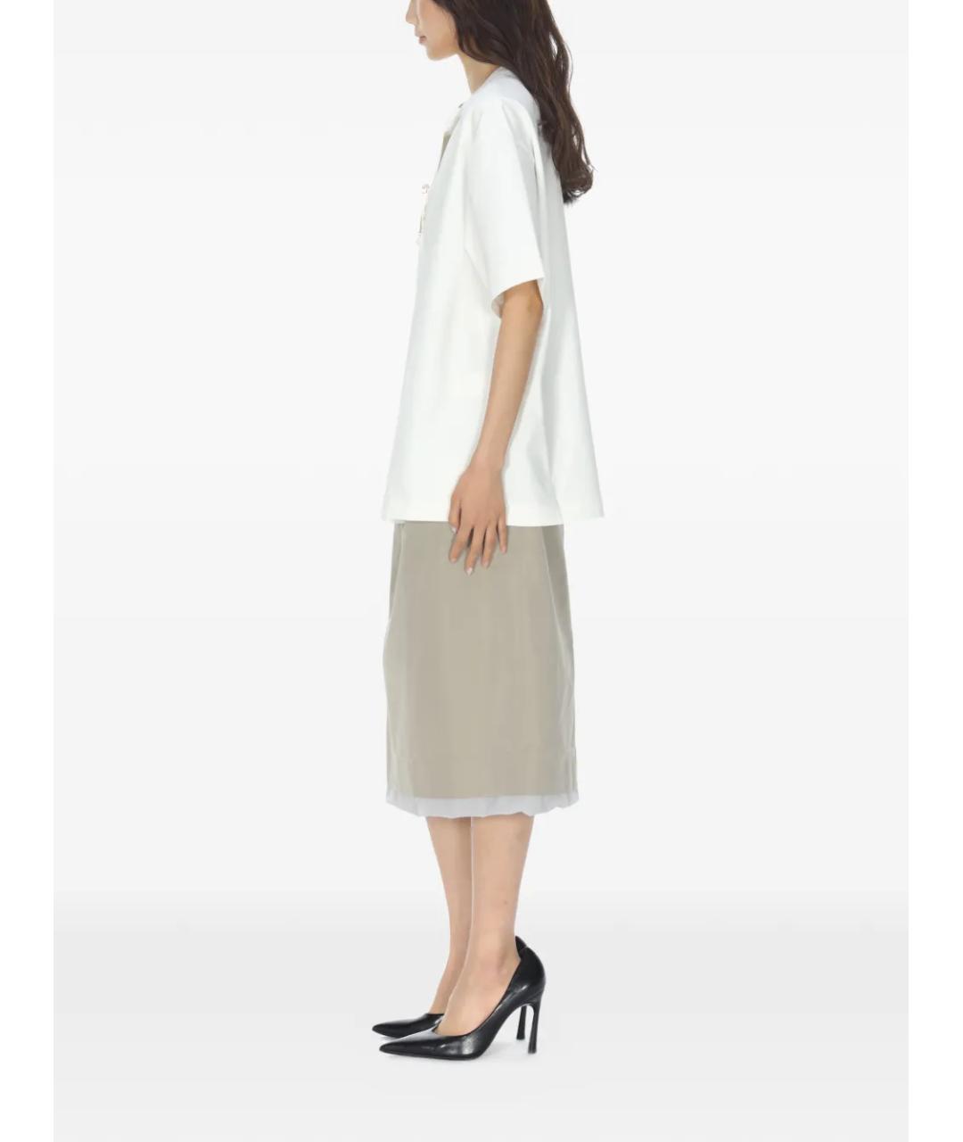 Carven Белая хлопковая футболка, фото 6