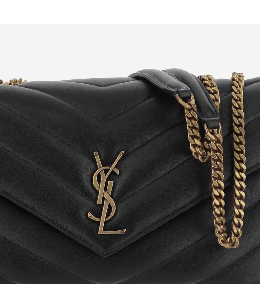 SAINT LAURENT Черная кожаная сумка через плечо, фото 4