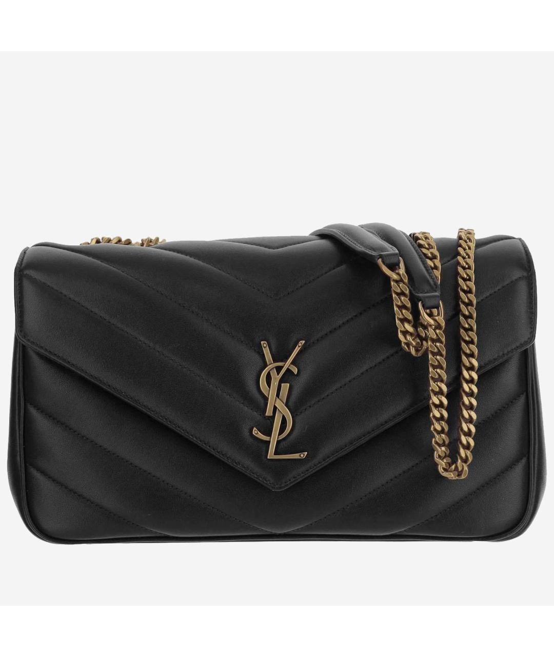 SAINT LAURENT Черная кожаная сумка через плечо, фото 5