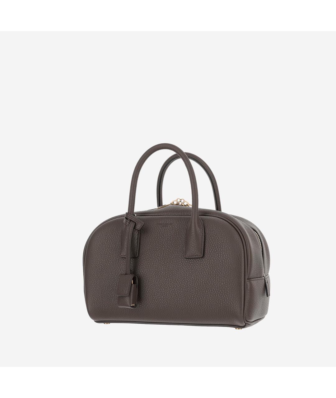 SAINT LAURENT Коричневая кожаная сумка тоут, фото 2