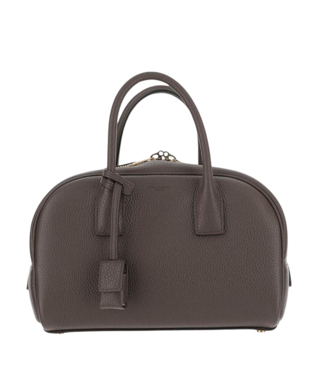 SAINT LAURENT Коричневая кожаная сумка тоут, фото 1