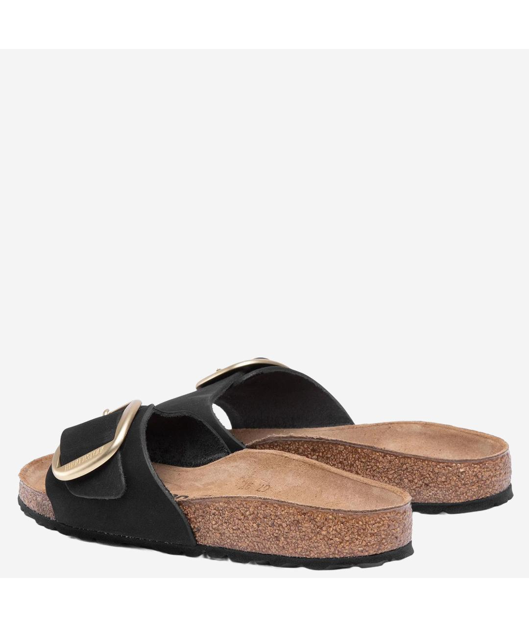 BIRKENSTOCK Черные кожаные шлепанцы, фото 4