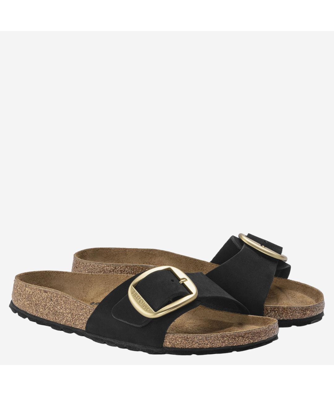 BIRKENSTOCK Черные кожаные шлепанцы, фото 3