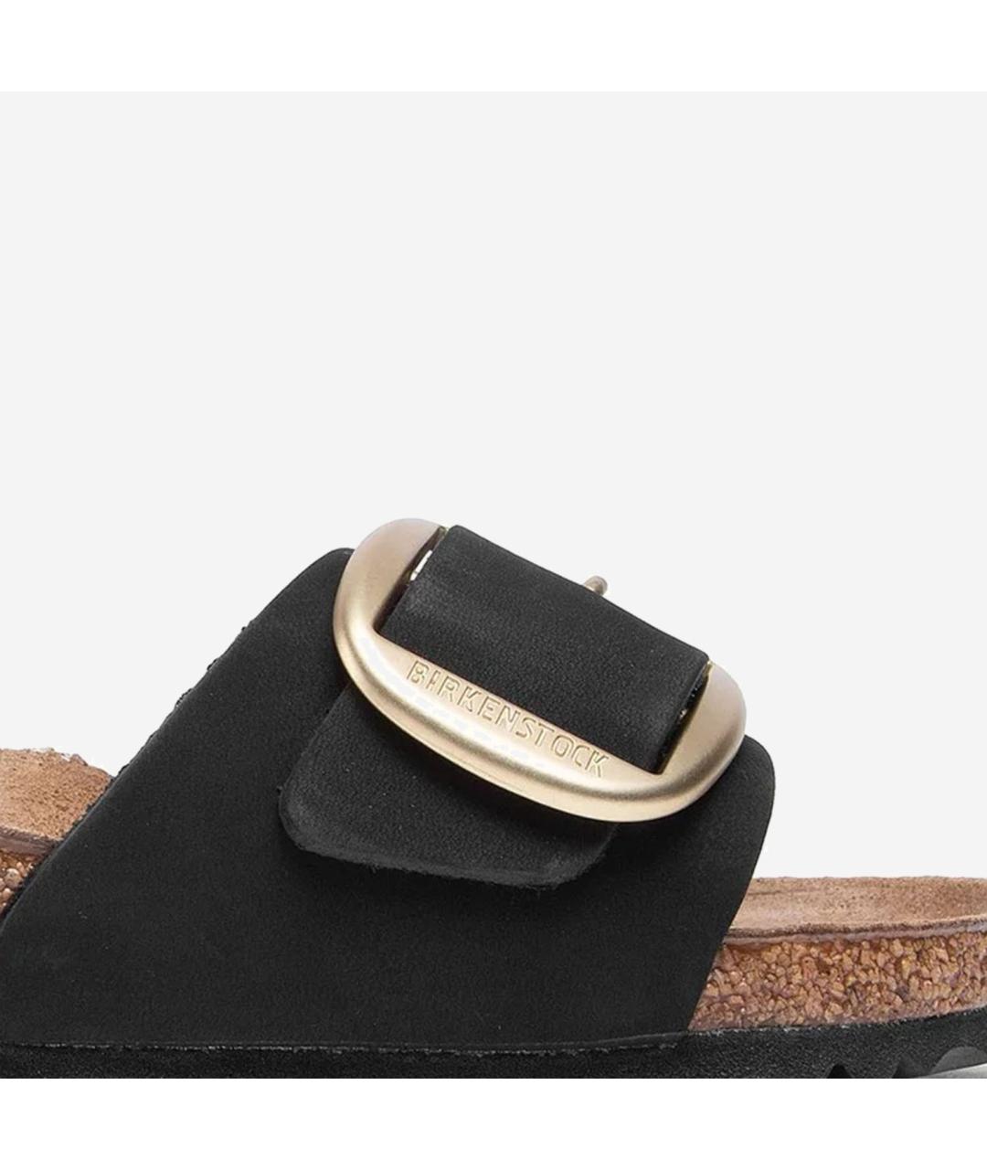 BIRKENSTOCK Черные кожаные шлепанцы, фото 5