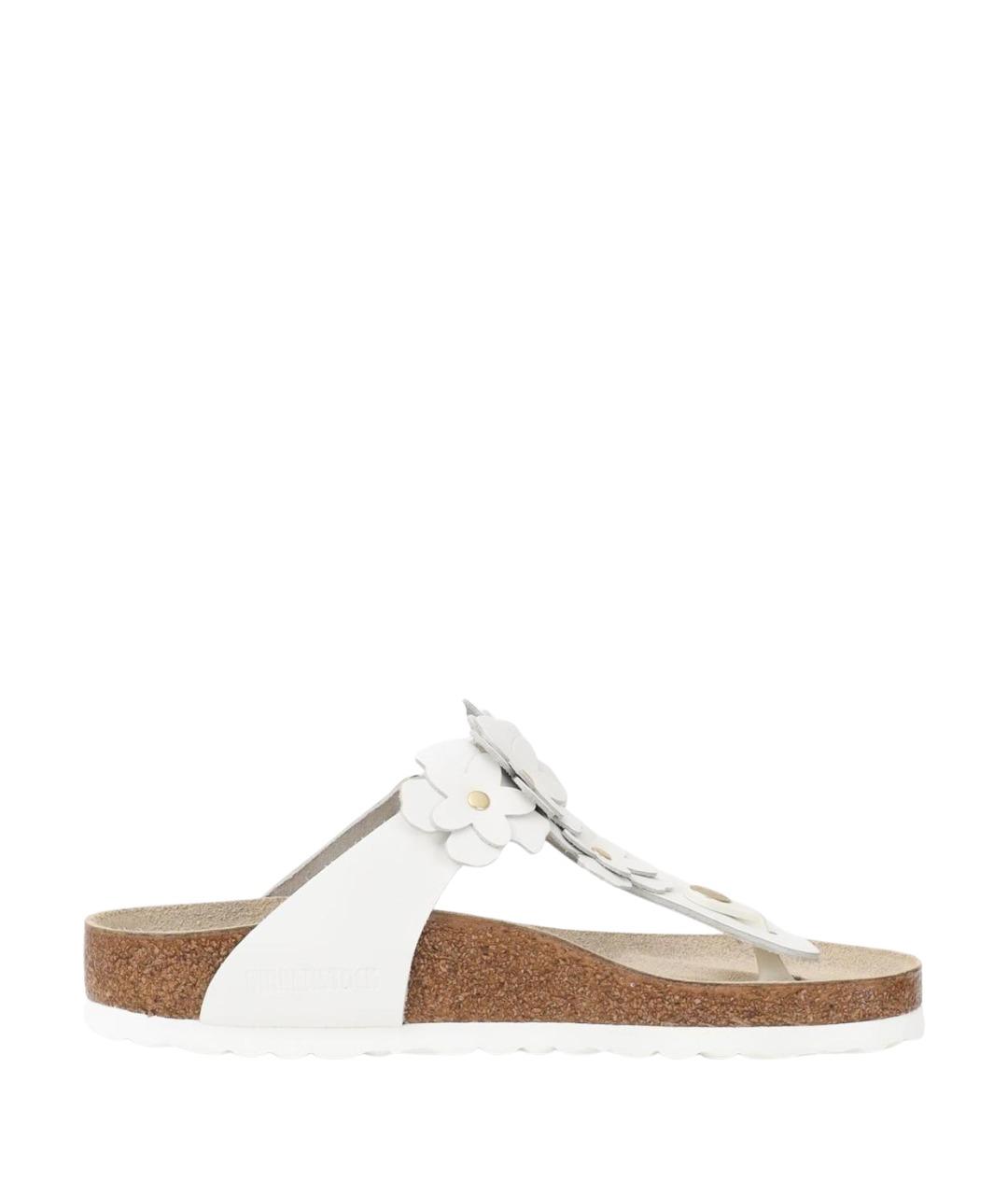 BIRKENSTOCK Белые кожаные сандалии, фото 1