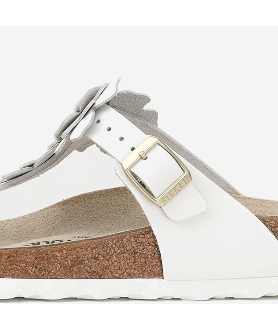 BIRKENSTOCK Белые кожаные сандалии, фото 4