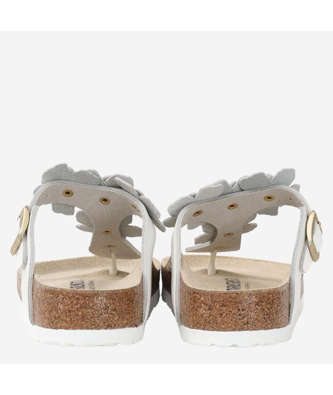 BIRKENSTOCK Белые кожаные сандалии, фото 3