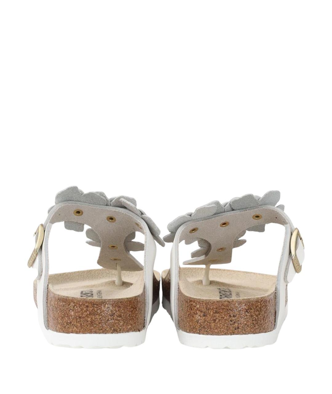 BIRKENSTOCK Белые кожаные сандалии, фото 3
