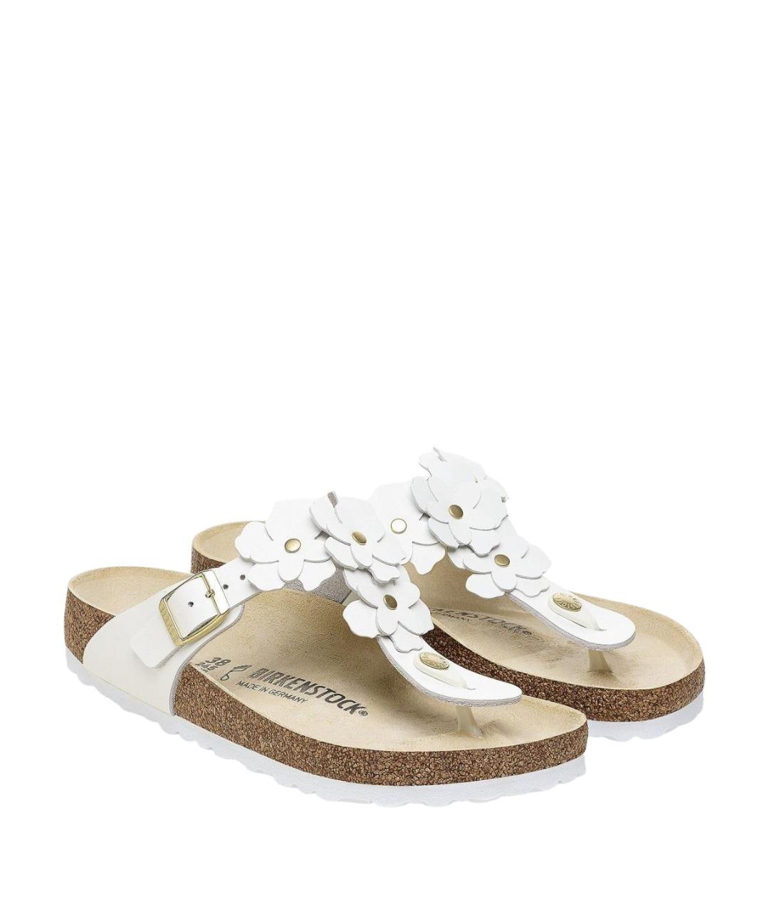 BIRKENSTOCK Белые кожаные сандалии, фото 2