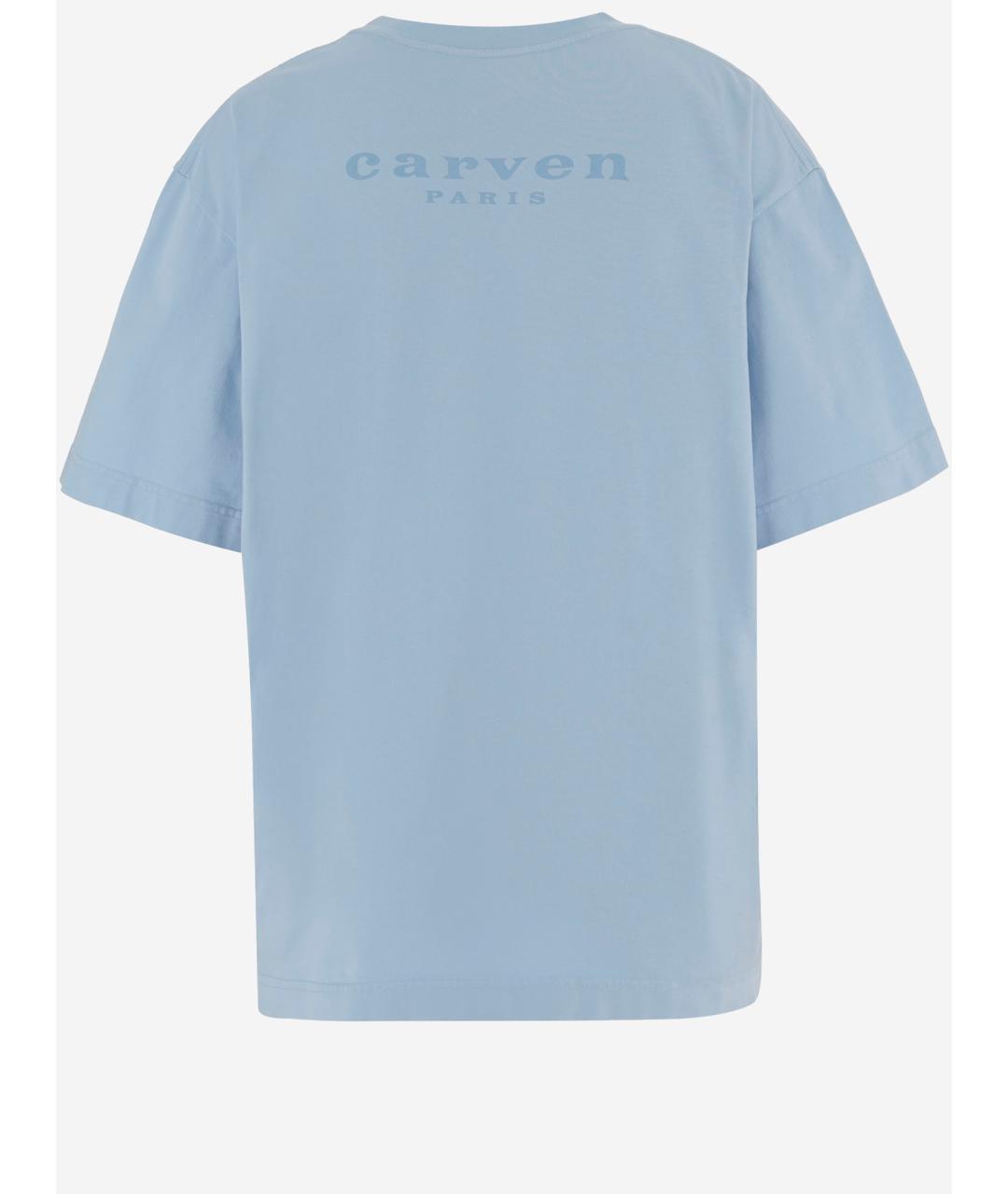 Carven Голубая хлопковая футболка, фото 2