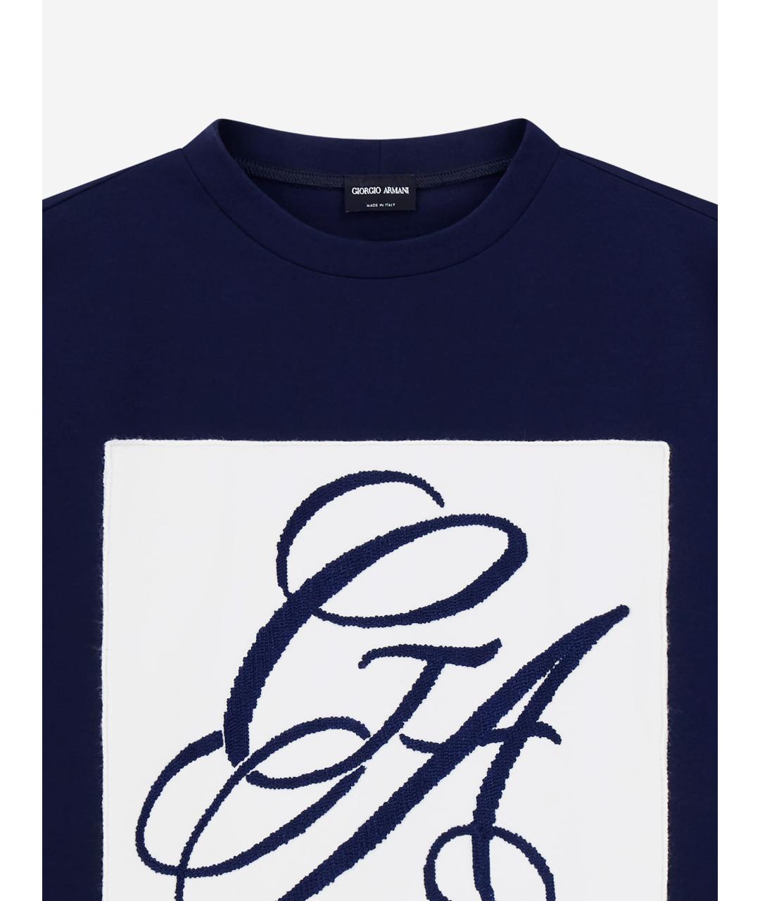 GIORGIO ARMANI Синяя вискозная футболка, фото 3