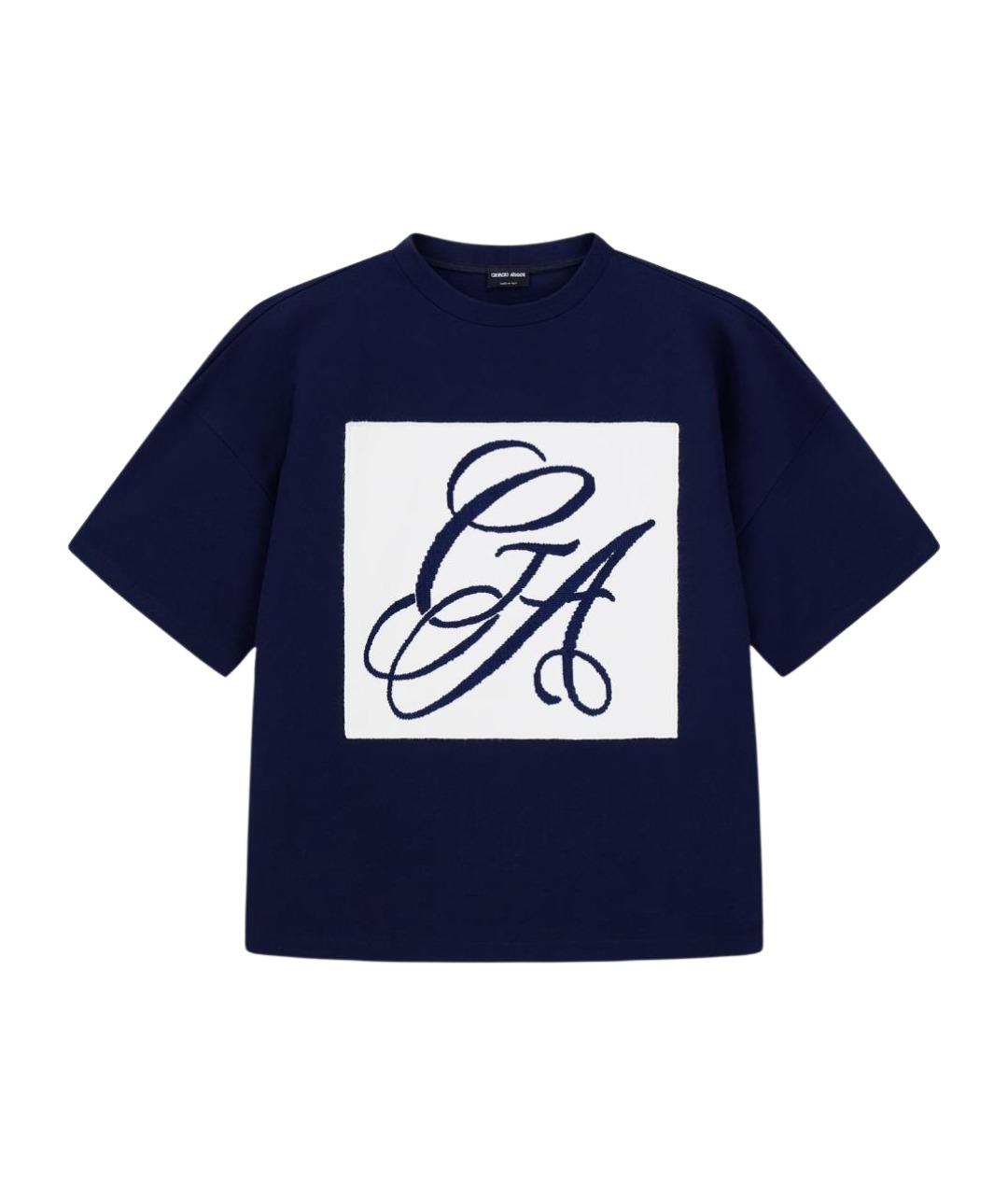 GIORGIO ARMANI Синяя вискозная футболка, фото 1