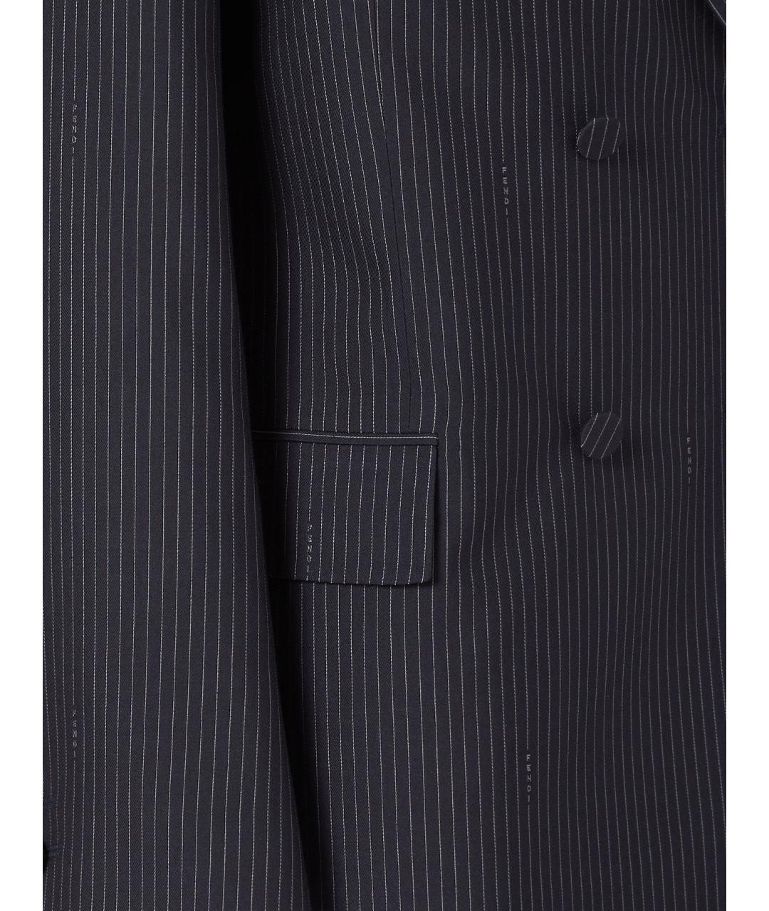 FENDI Темно-синий шерстяной жакет/пиджак, фото 3