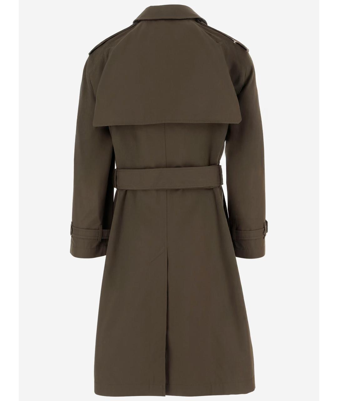 BURBERRY Зеленый хлопковый тренч / плащ, фото 2