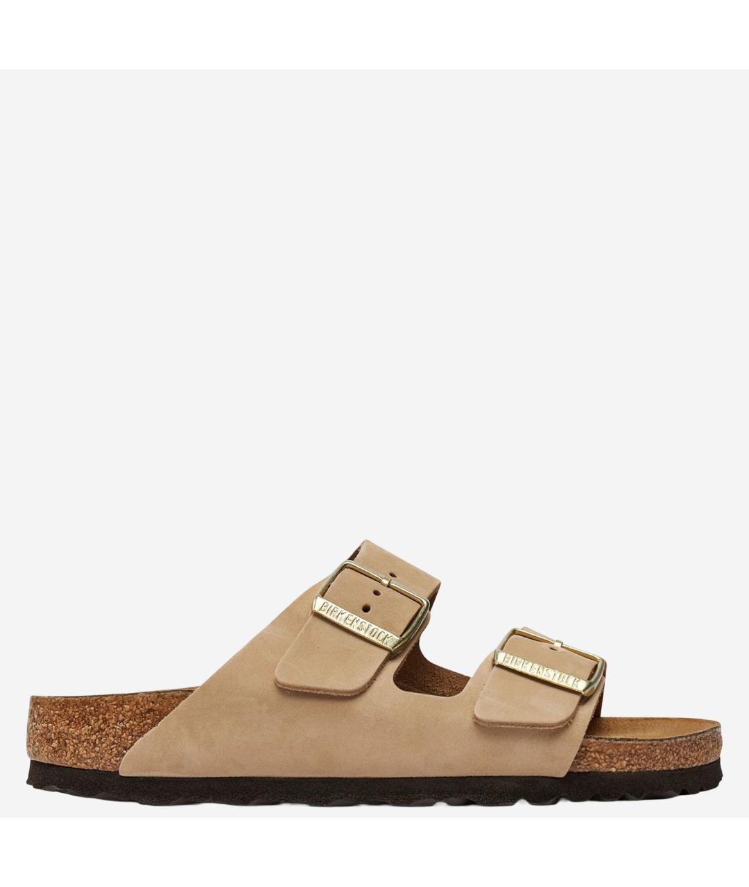 BIRKENSTOCK Бежевые кожаные шлепанцы, фото 6