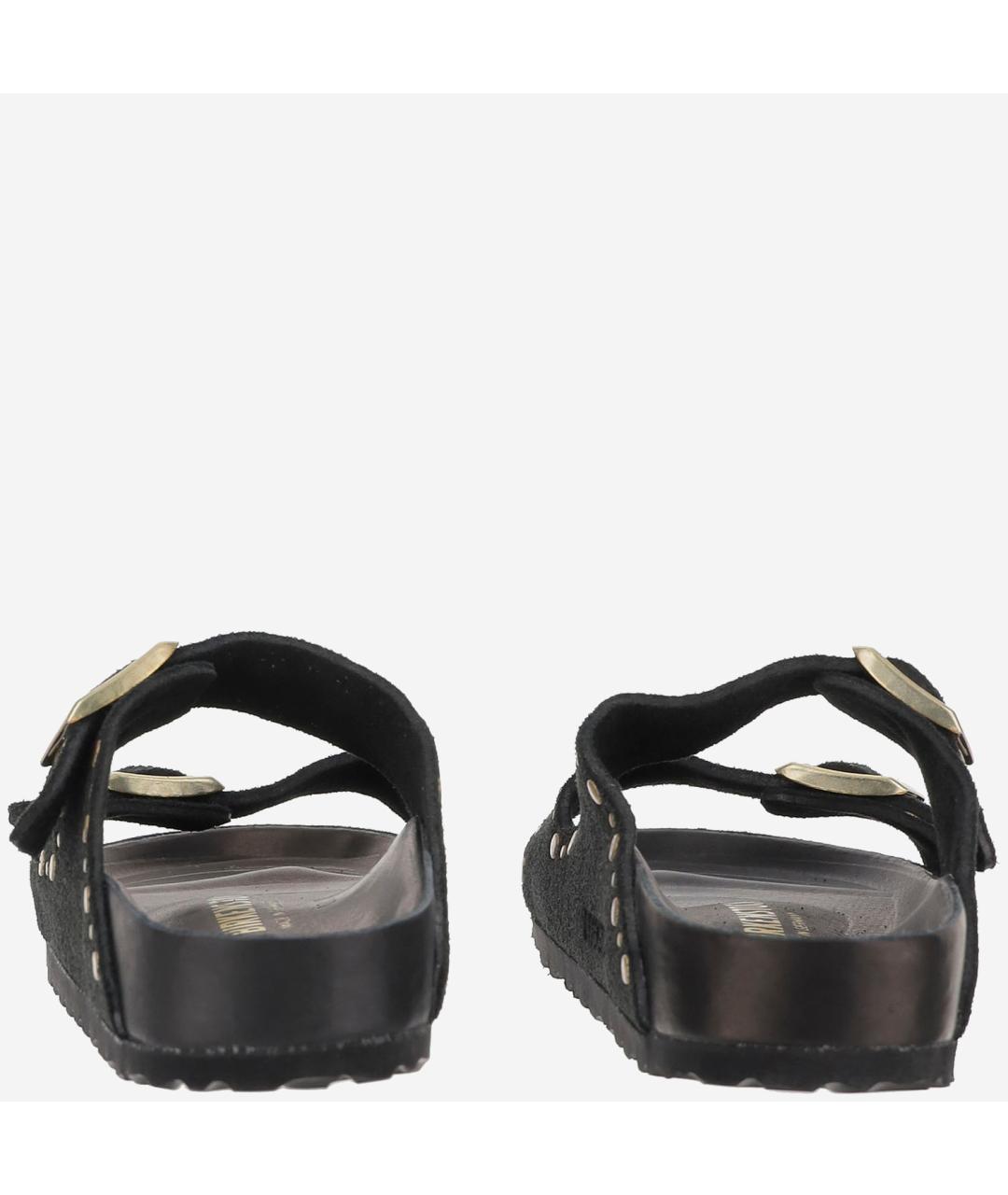 BIRKENSTOCK Черные кожаные шлепанцы, фото 3