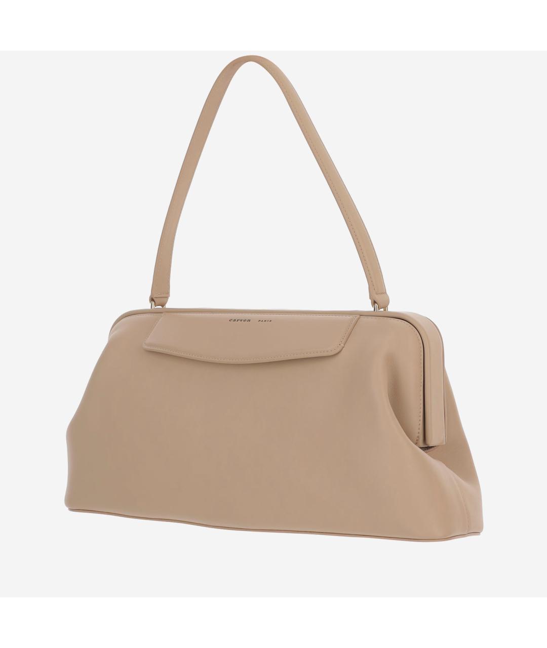 Carven Бежевая кожаная сумка через плечо, фото 2