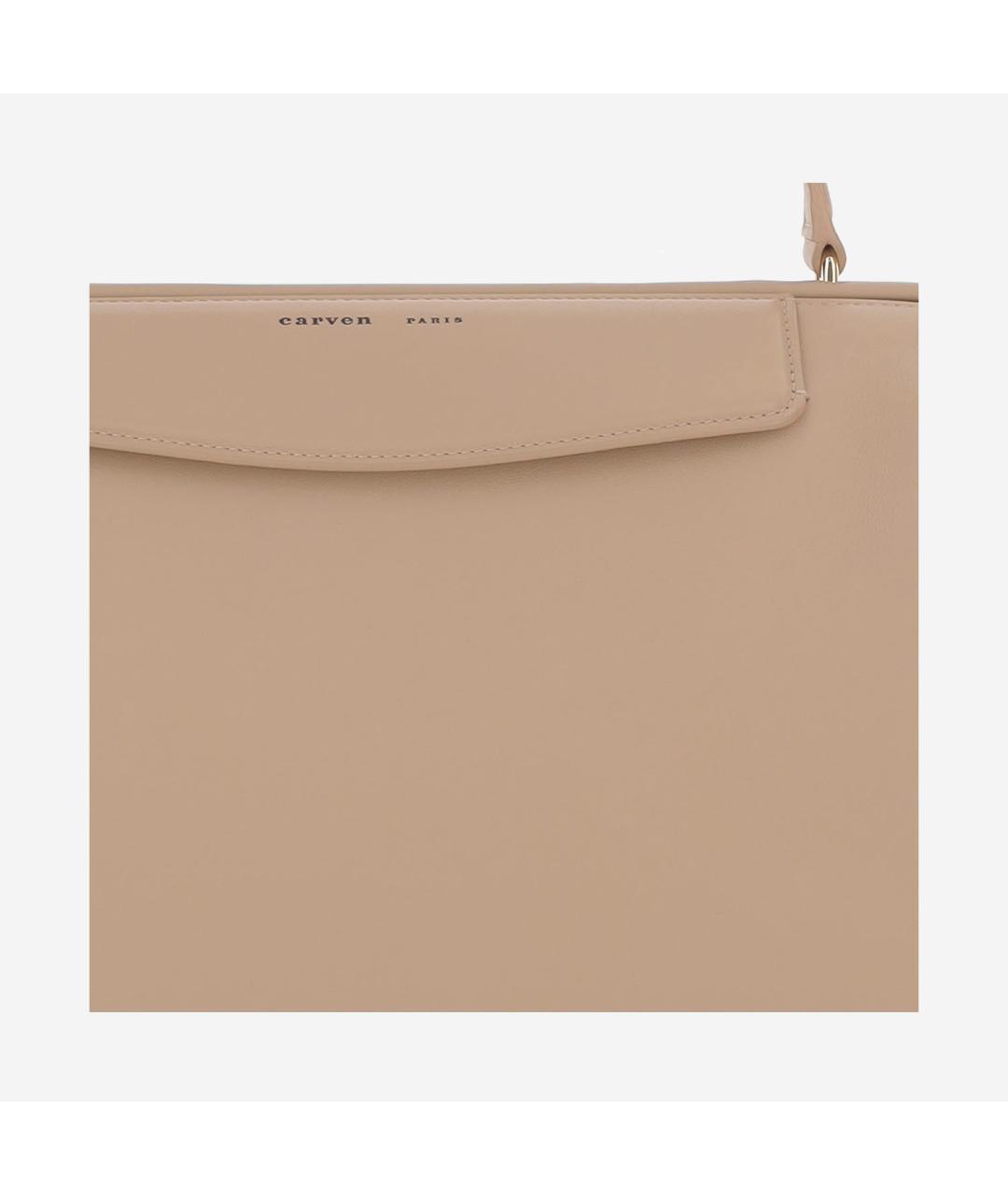 Carven Бежевая кожаная сумка через плечо, фото 4