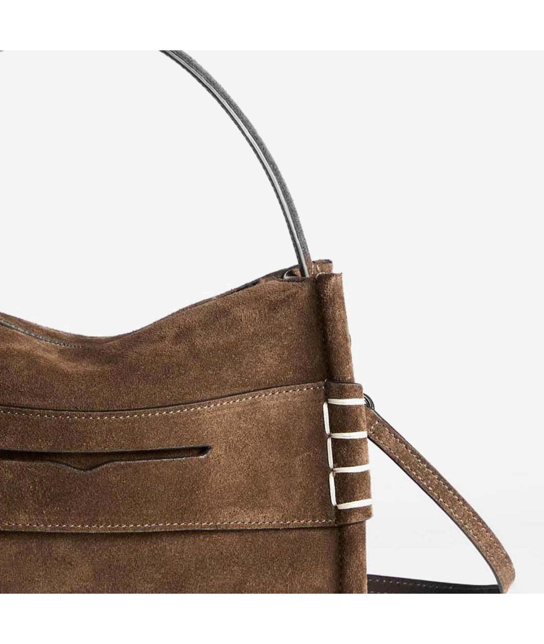 J.W.ANDERSON Коричневая замшевая сумка через плечо, фото 5
