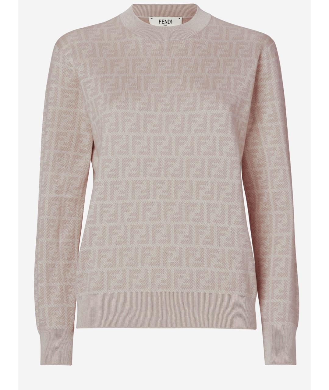 FENDI Розовый шерстяной джемпер / свитер, фото 4