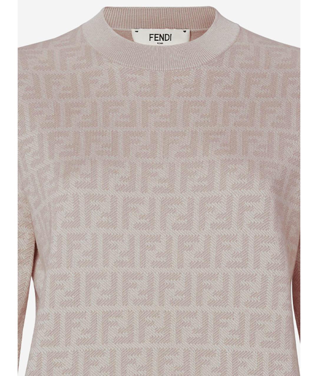 FENDI Розовый шерстяной джемпер / свитер, фото 3