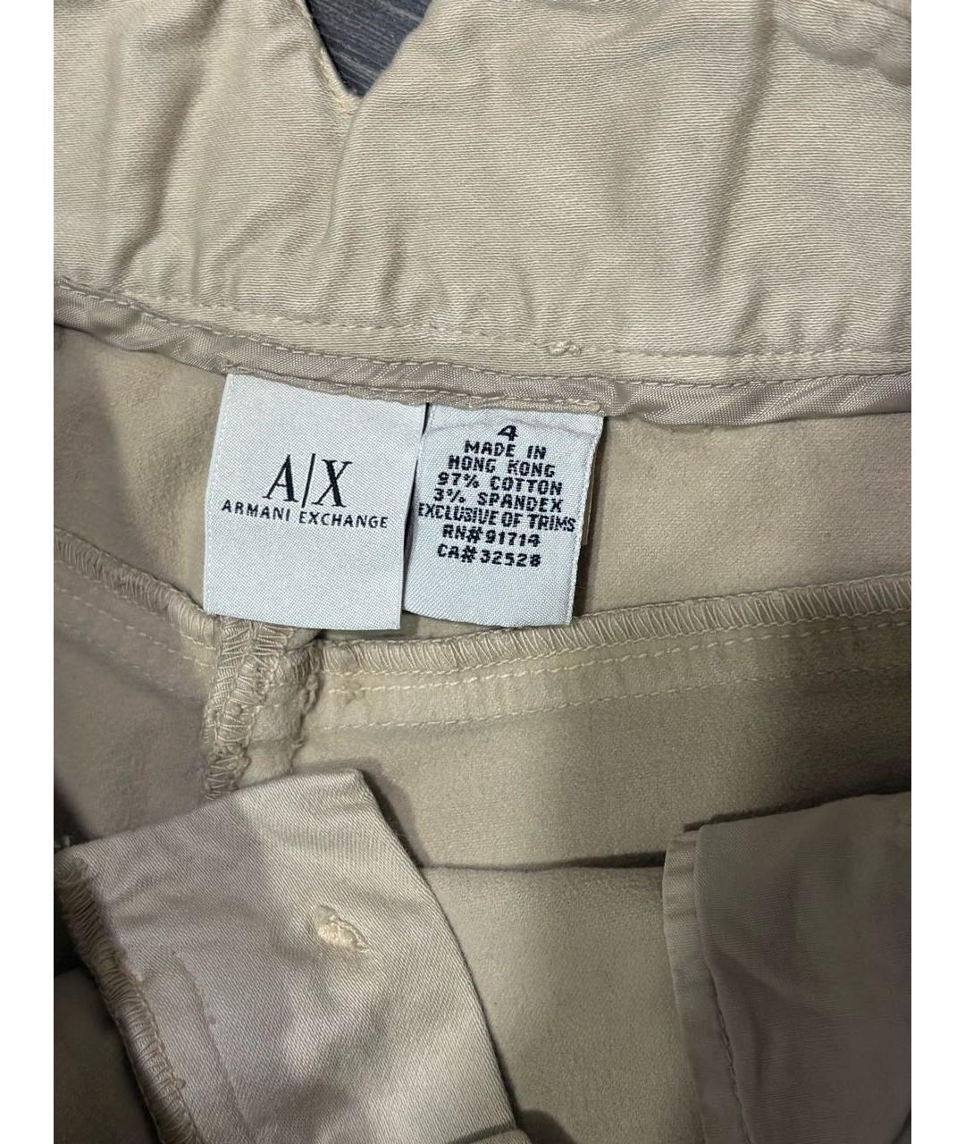 ARMANI EXCHANGE Бежевая хлопковая юбка миди, фото 3