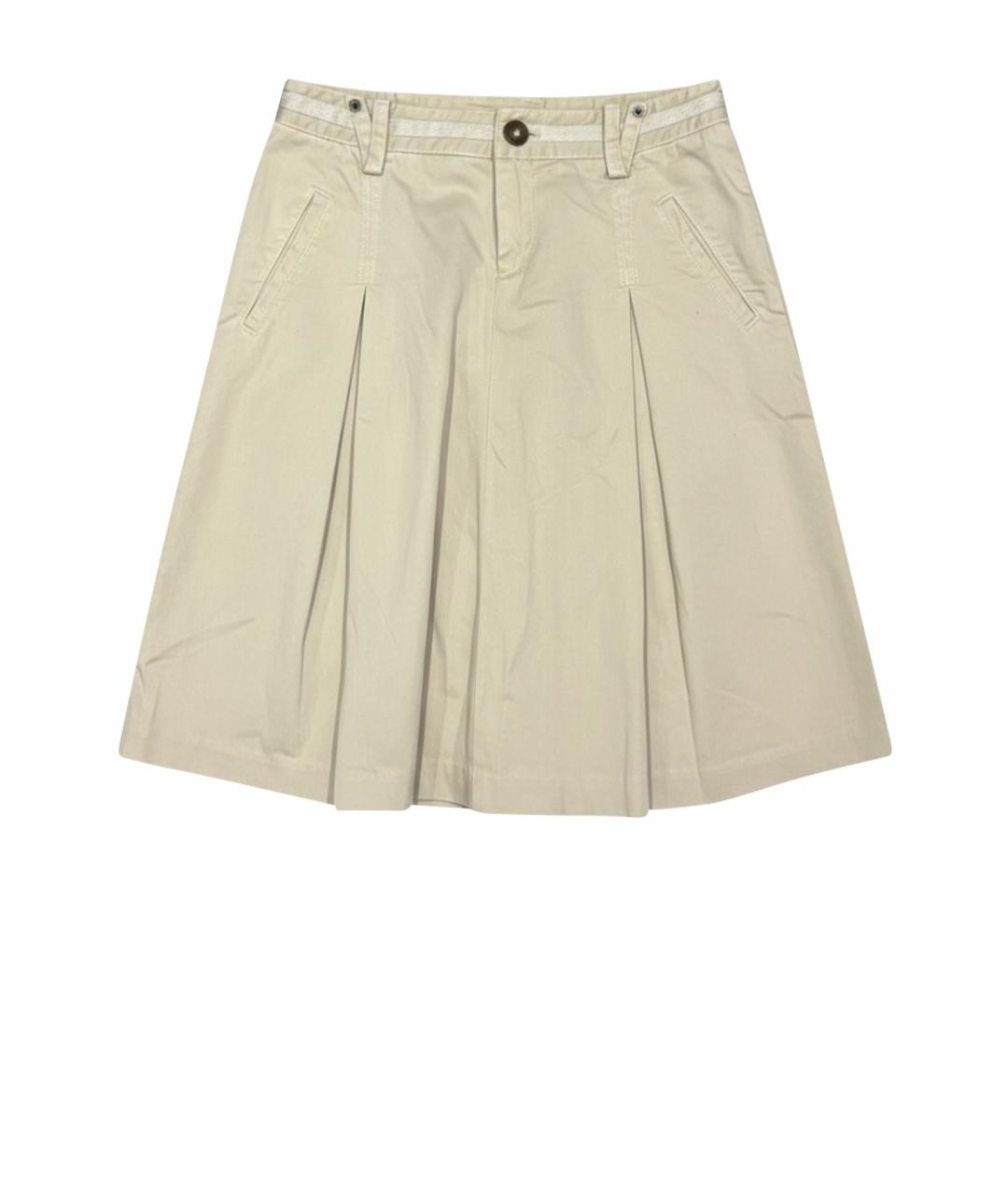 ARMANI EXCHANGE Бежевая хлопковая юбка миди, фото 1