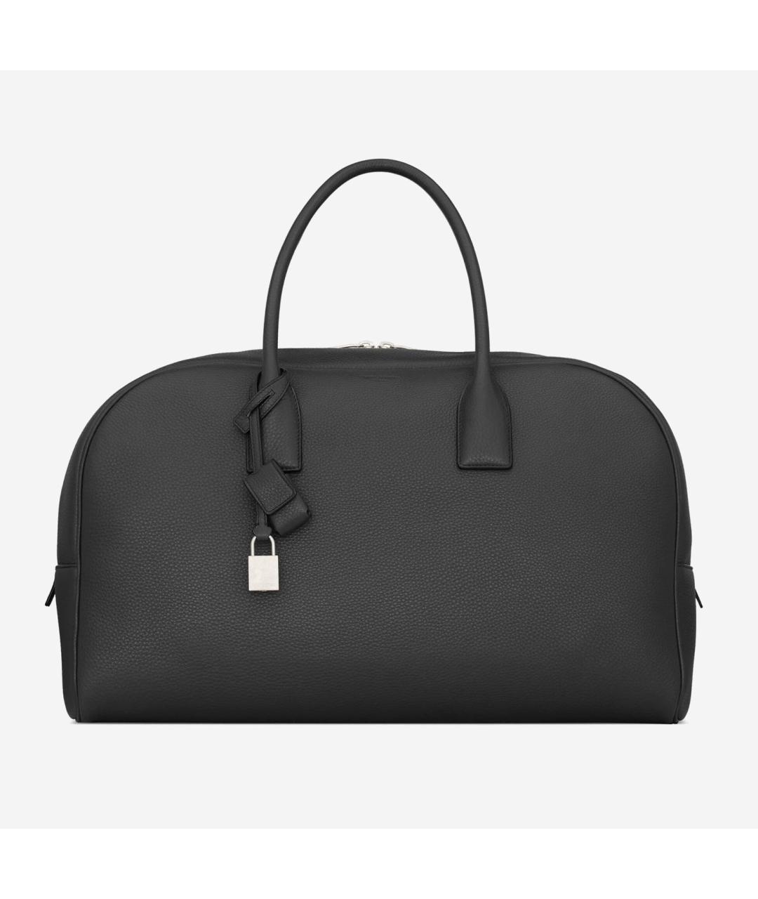 SAINT LAURENT Черная кожаная сумка тоут, фото 6