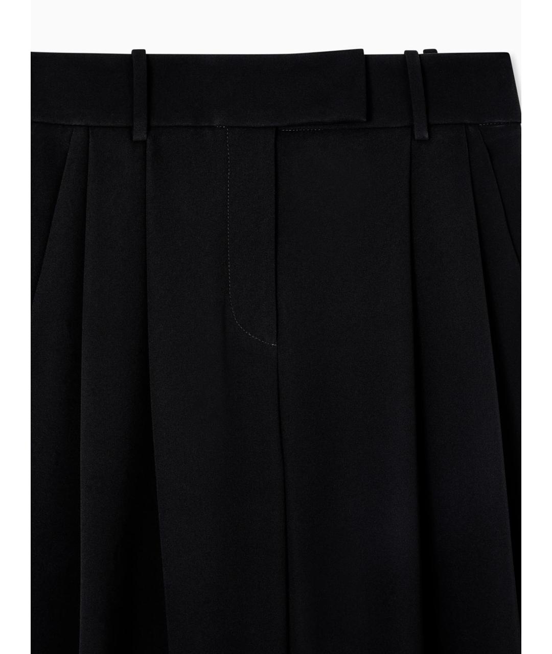 GIORGIO ARMANI Черные шелковые прямые брюки, фото 3