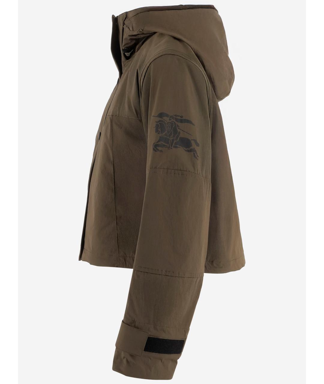 BURBERRY Хаки полиамидовая куртка, фото 2