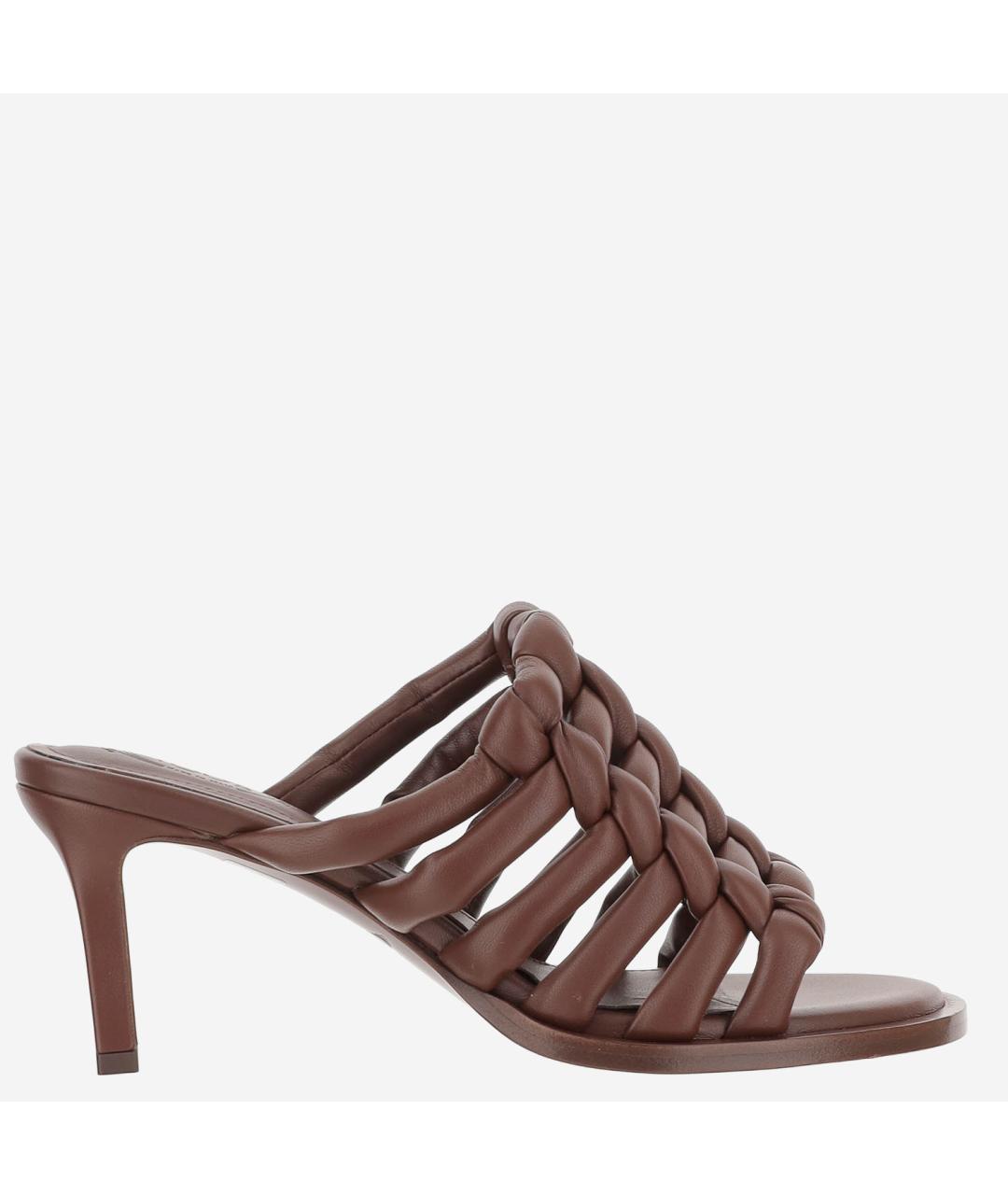 TOD'S Коричневые кожаные мюли, фото 6