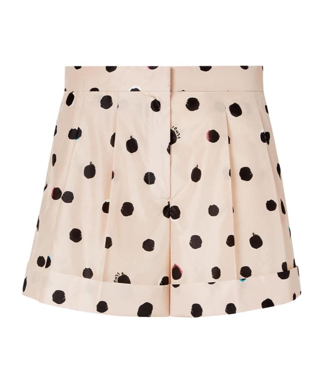 FENDI Бежевые шелковые шорты, фото 1