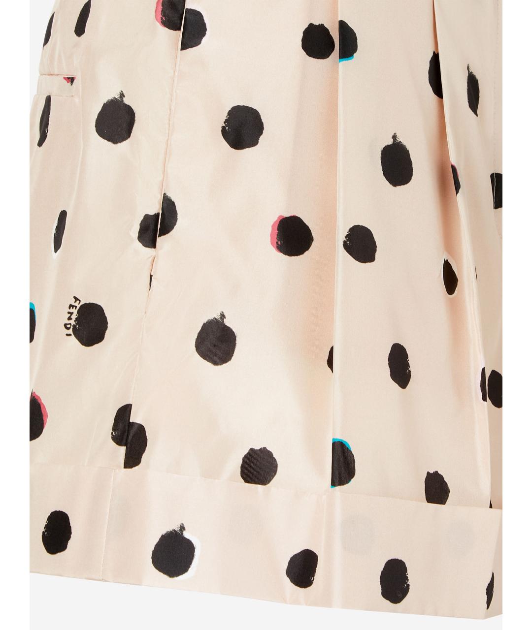 FENDI Бежевые шелковые шорты, фото 4