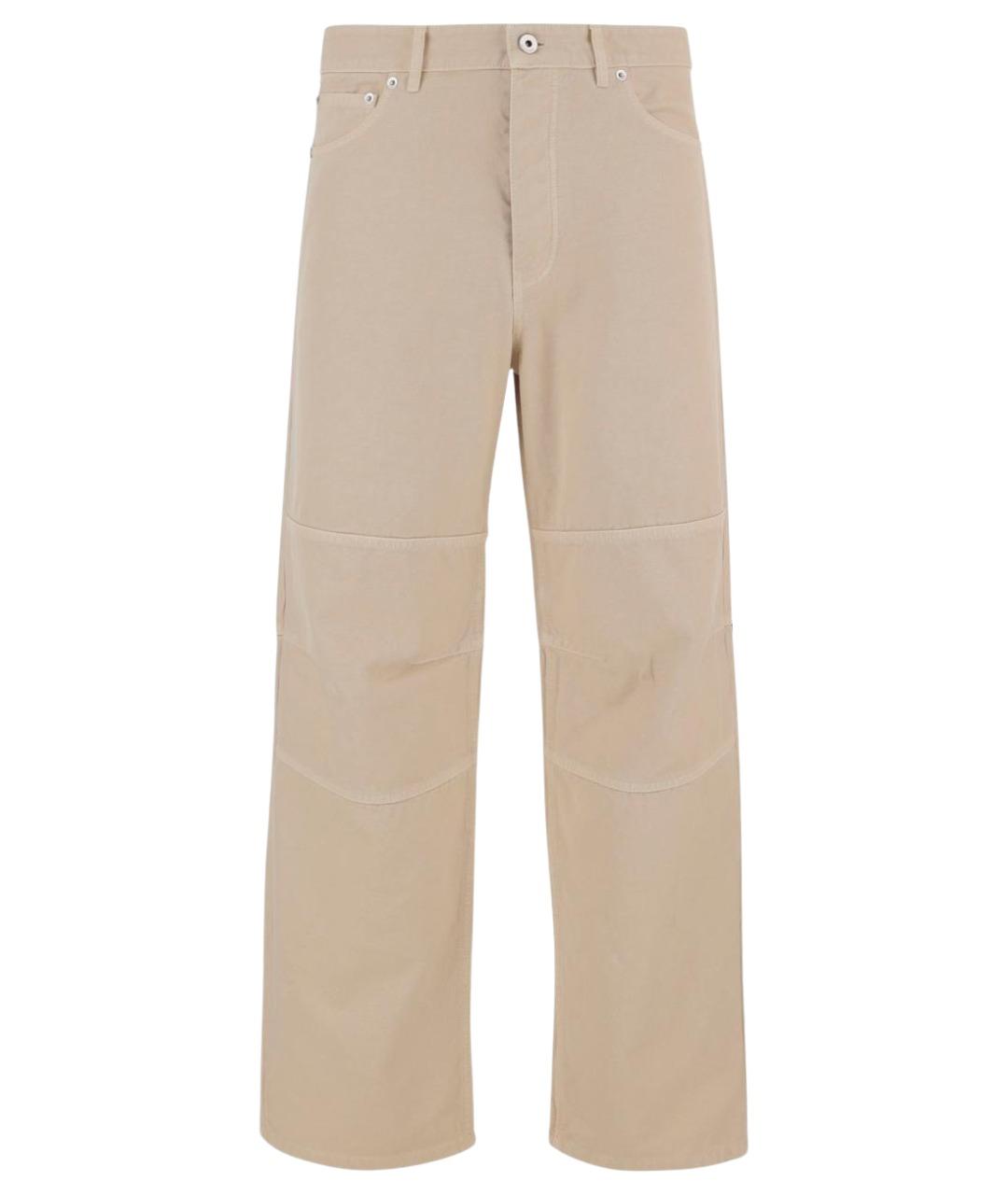 BURBERRY Бежевые хлопковые повседневные брюки, фото 1