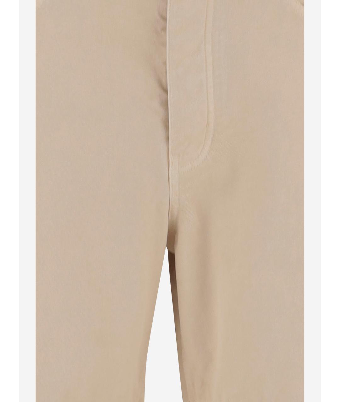 BURBERRY Бежевые хлопковые повседневные брюки, фото 3