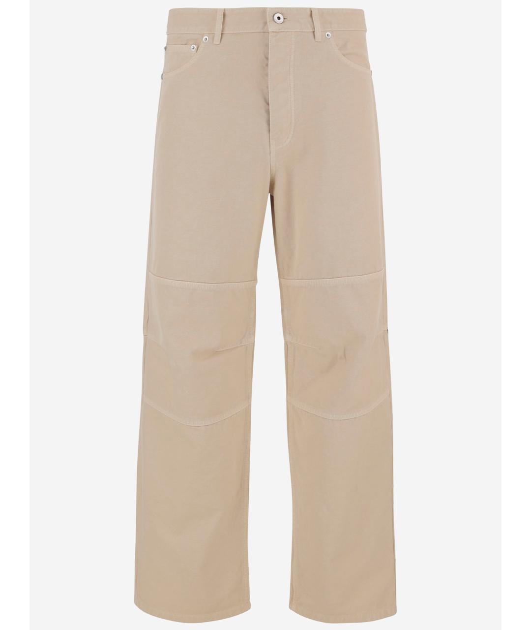 BURBERRY Бежевые хлопковые повседневные брюки, фото 4